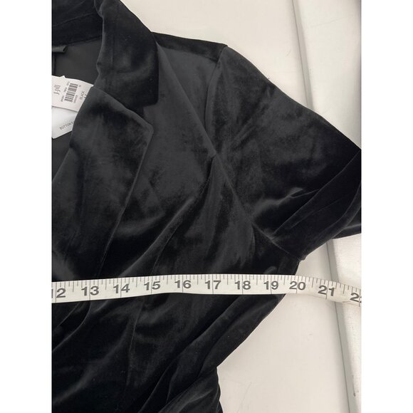 Quiet Luxury J.Jill Blazer Size M Wearever Velvet Black Belted One-Button Jacket - Picture 7 of 14